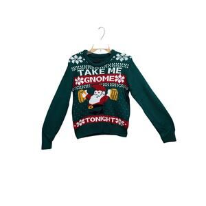 American Stitch Women’s Large Size Crewneck Holiday Gnome Christmas Sweater